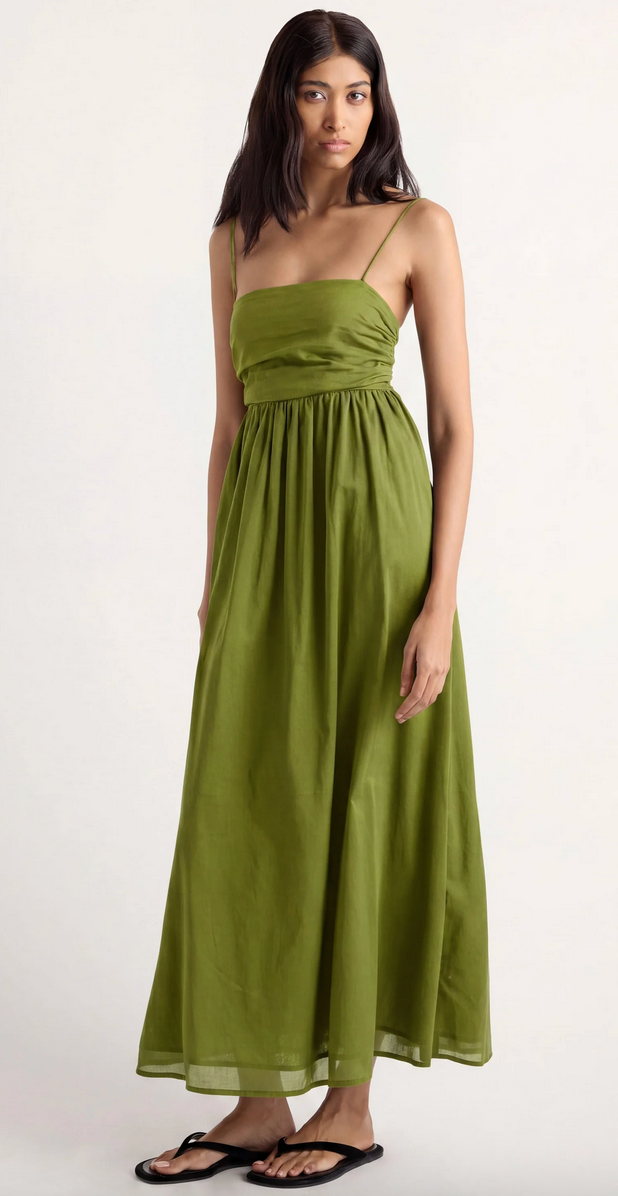 Aurora Ruched Organic Cotton Maxi
