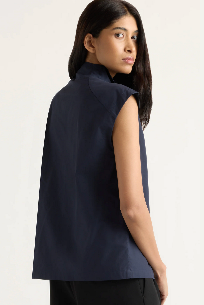 Denilyn Split-front Wrap Poplin Blouse