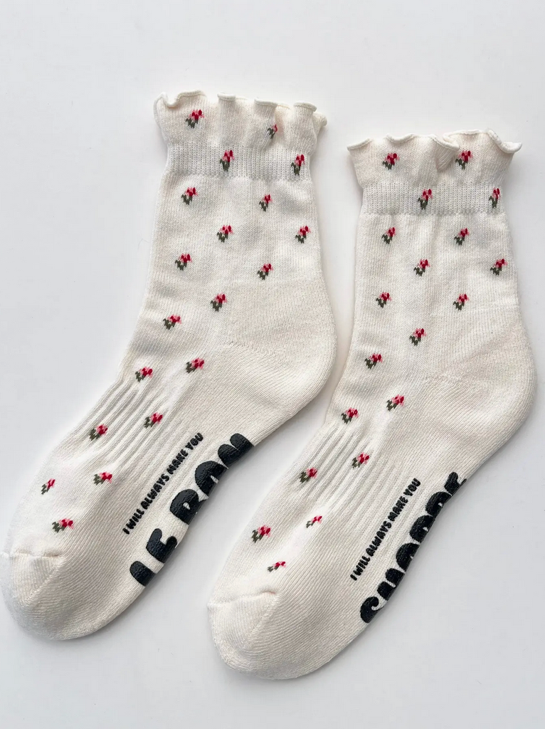 Petal Ruffled Hugger Crew Socks