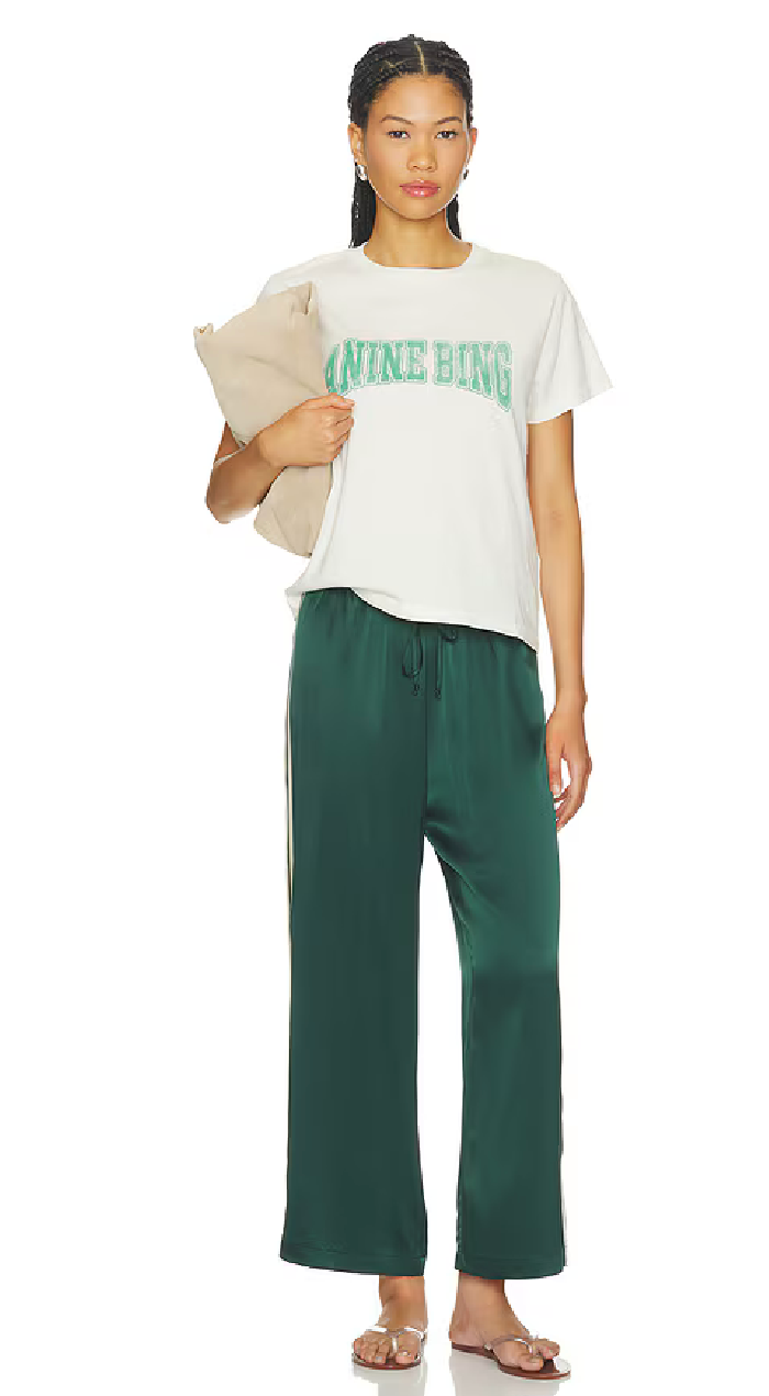 Silk Stripe Crop Pant
