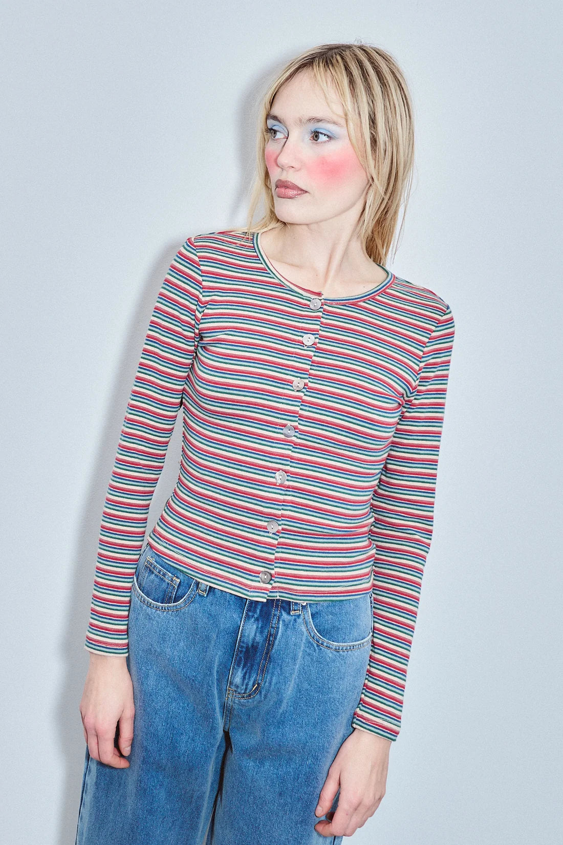 Monsanto Stripe Long Sleeve Top