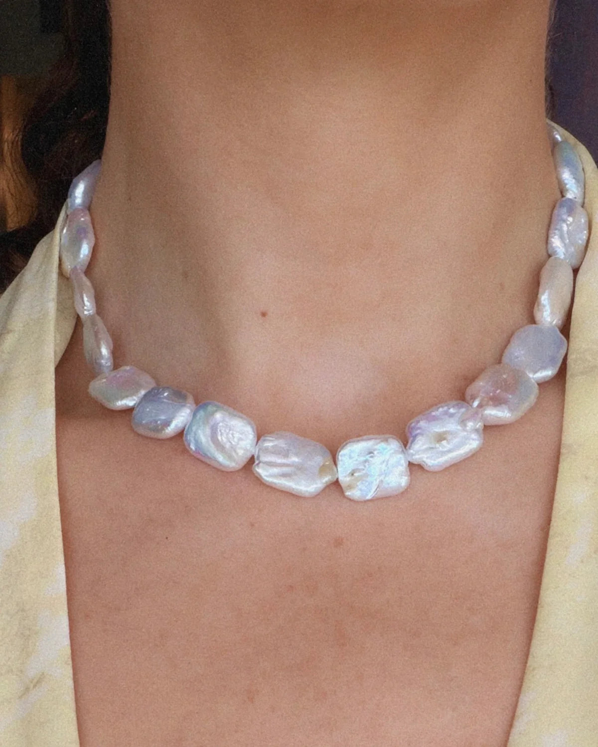 White Drift Pearl Necklace