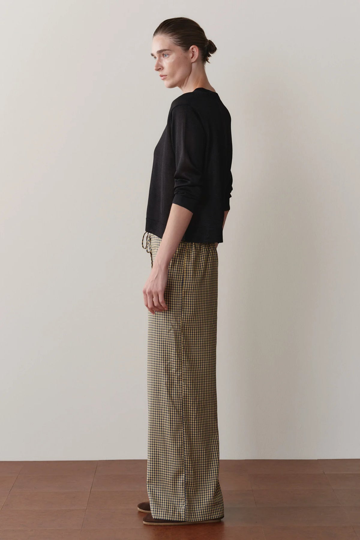 Tencel Plaid Tie Pant