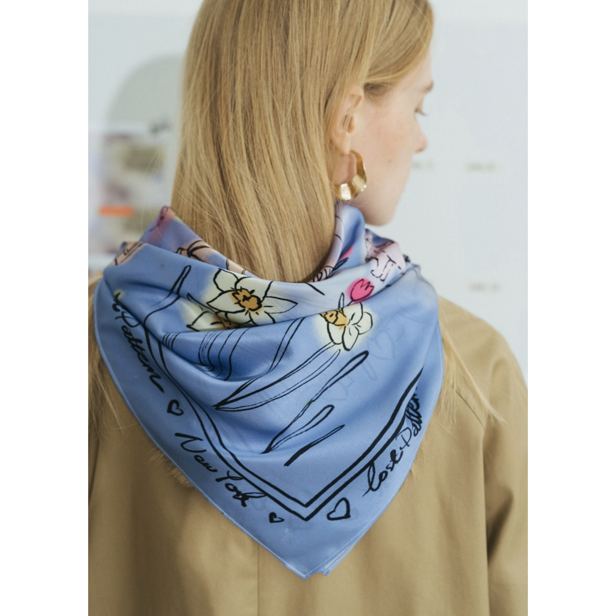 New York in Sketches Silk Scarf