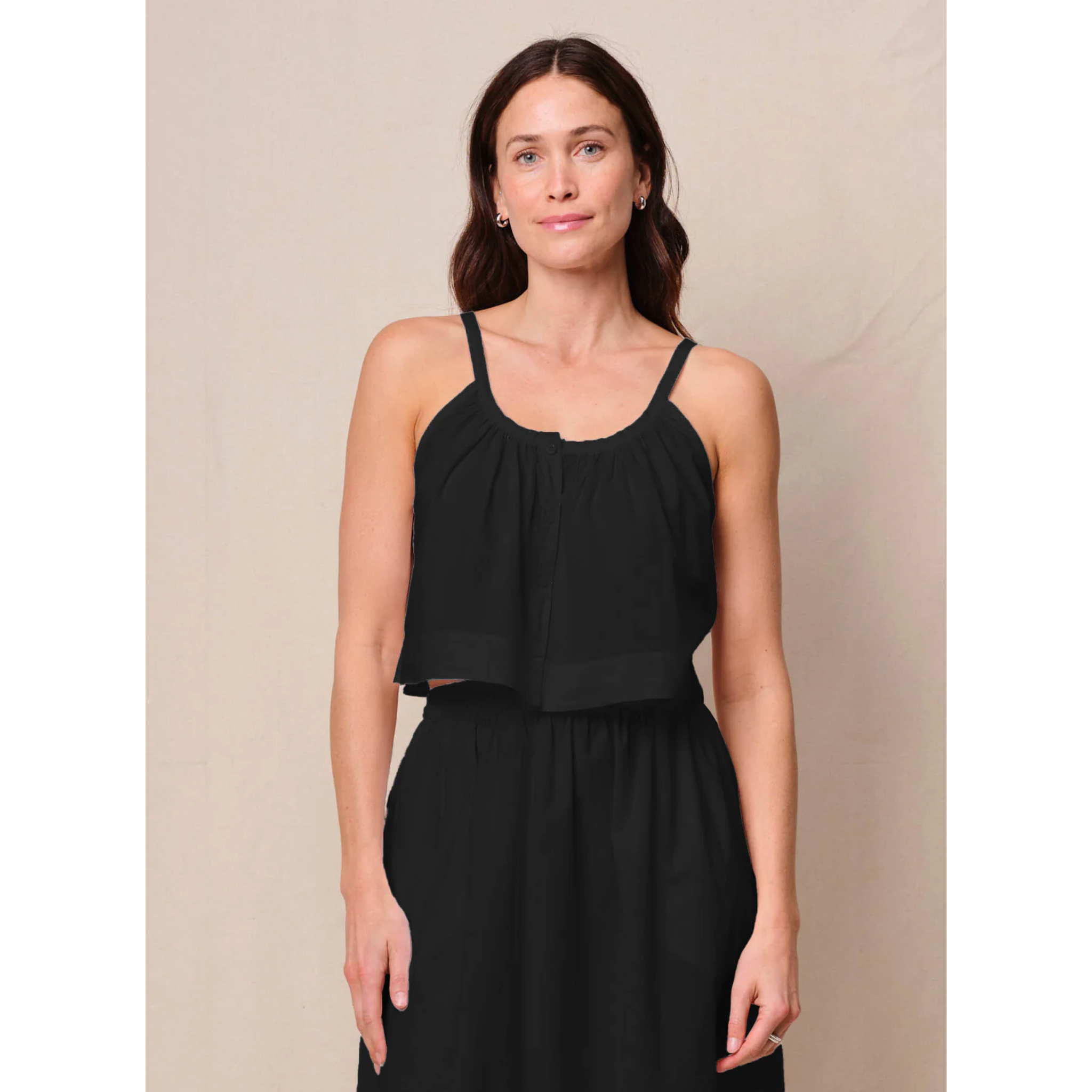 Stateside Voile Cropped Button Cami