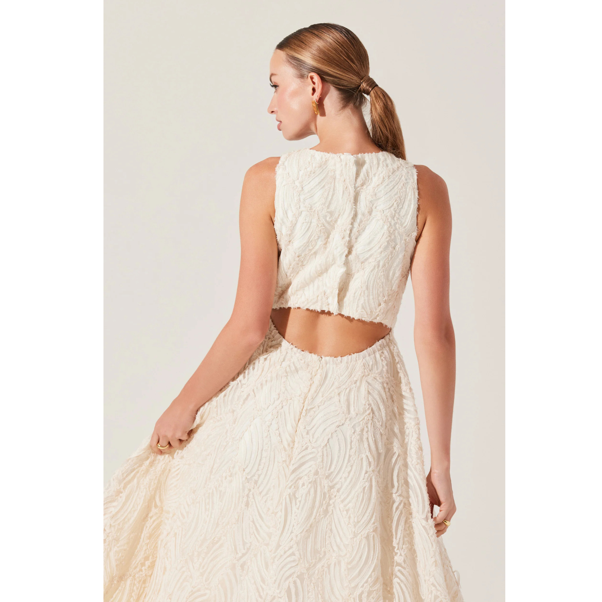 ASTR Cream Midi Dress