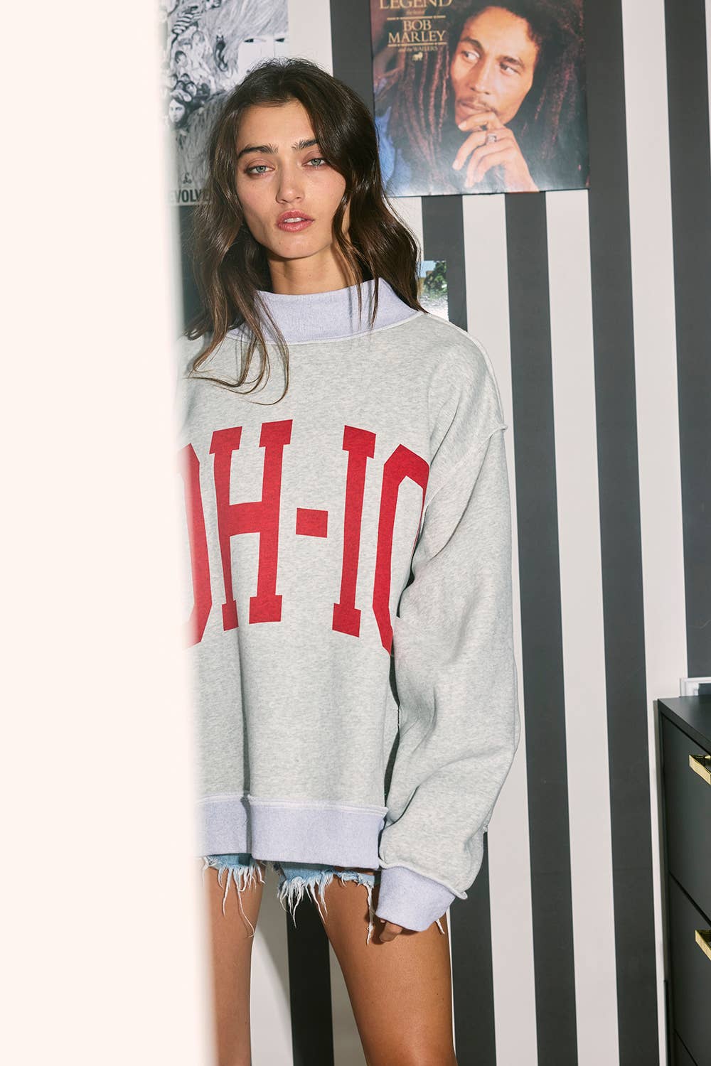 'OH-IO & OH' Reversible Mockneck Sweatshirt