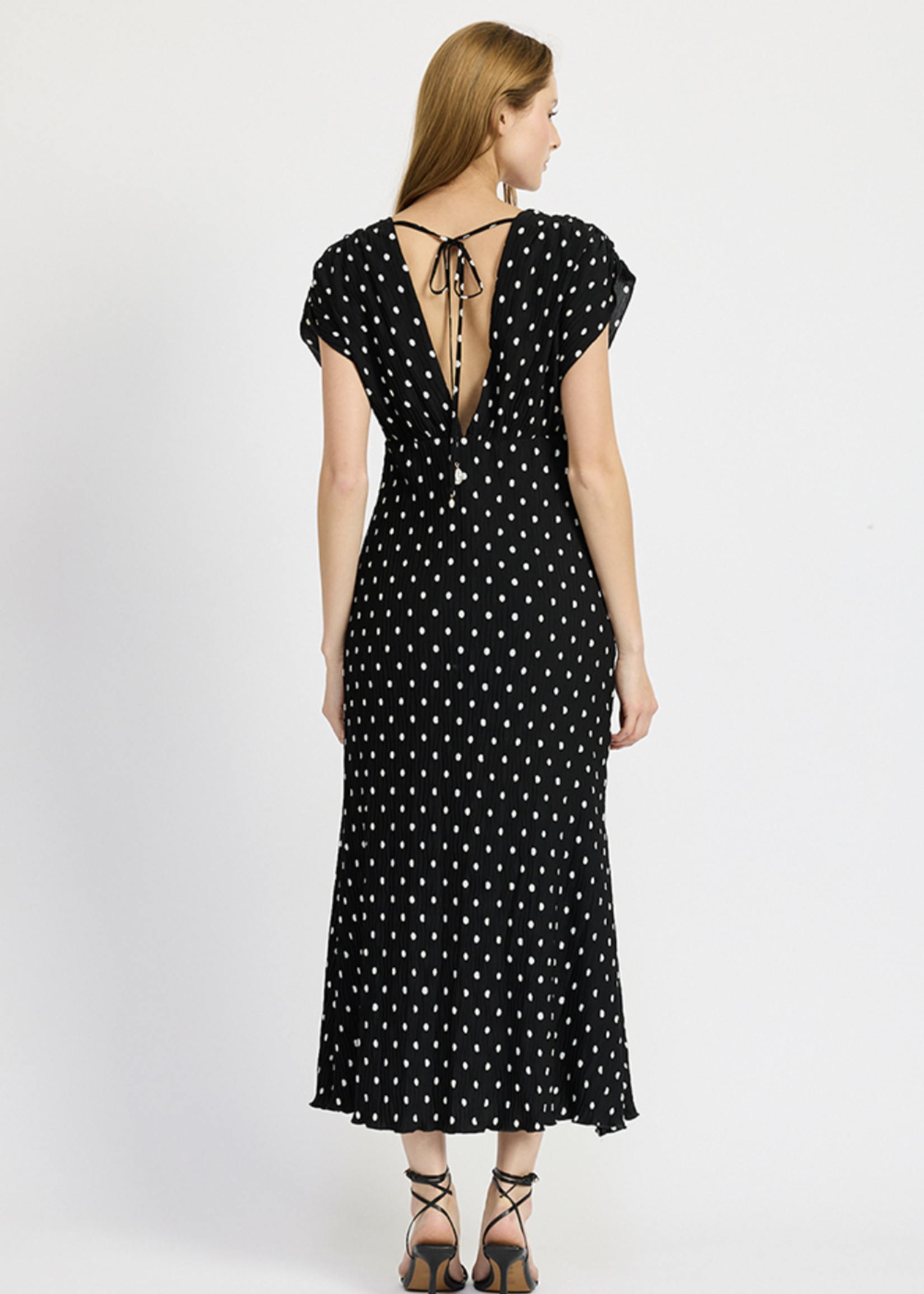 Wave Pleat Angel Maxi Dress