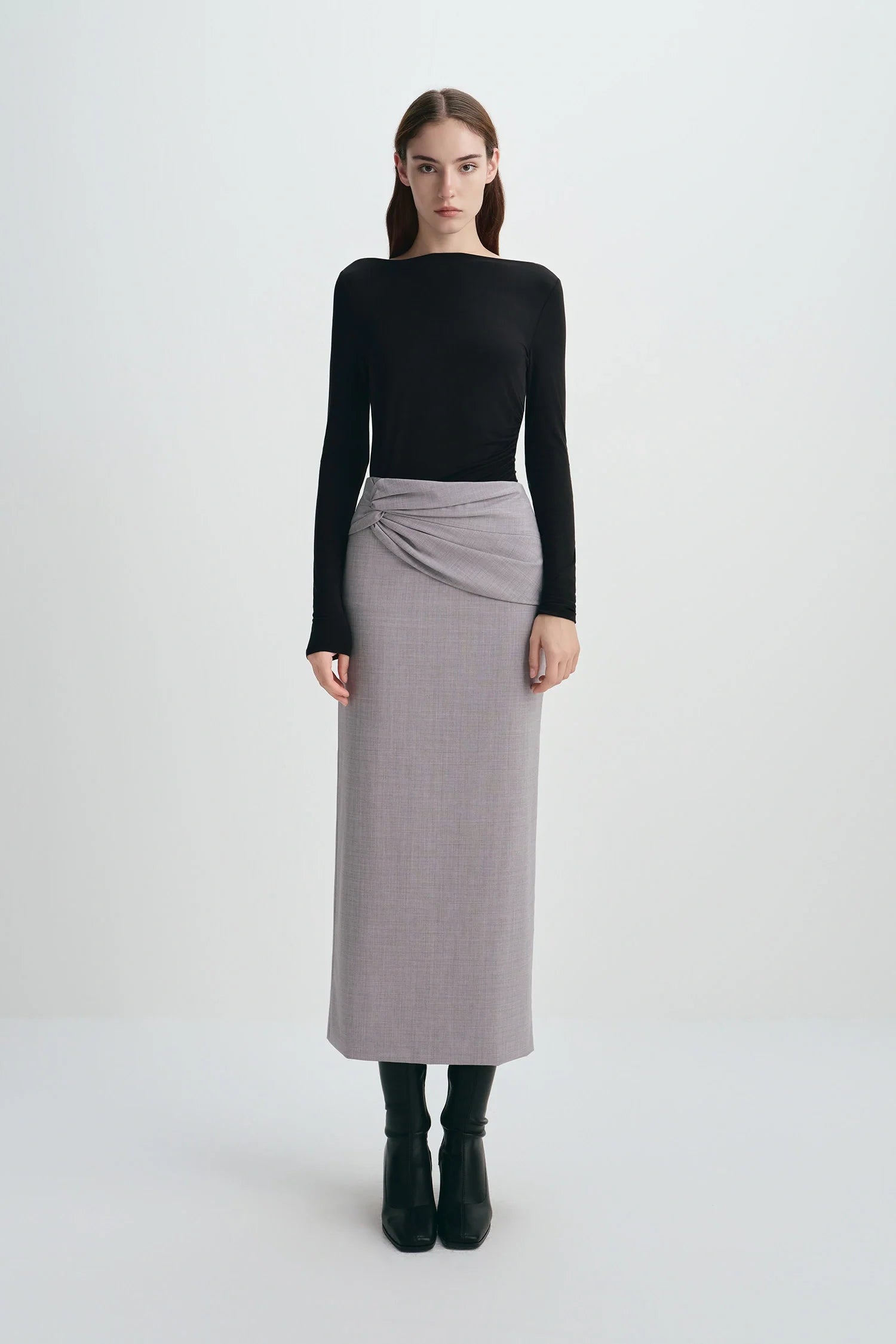 Ginny Knot Waist Midi Skirt
