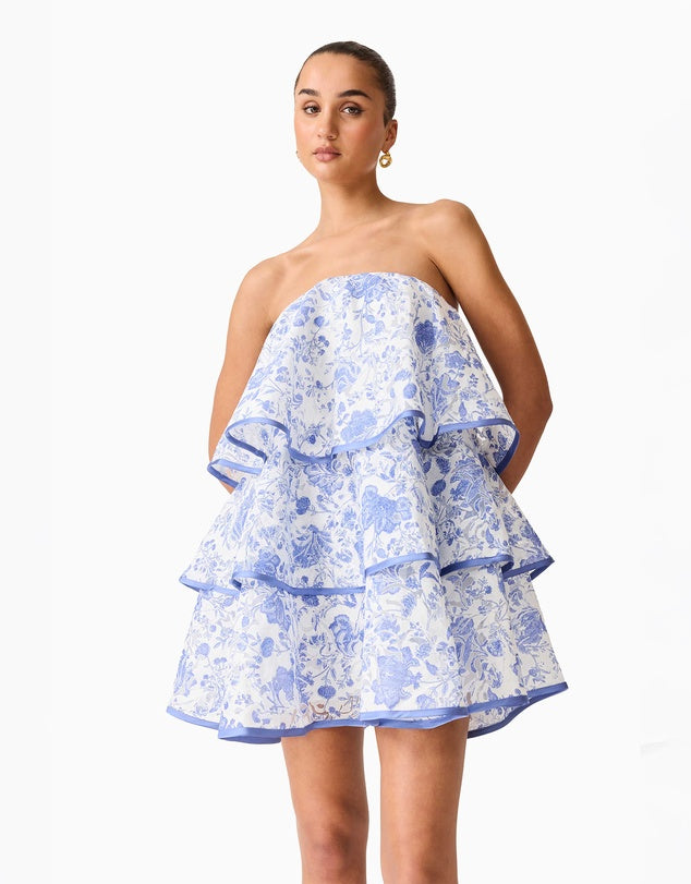 Elin Strapless Frilled Mini Dress