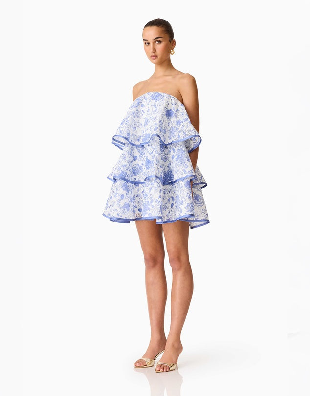 Elin Strapless Frilled Mini Dress