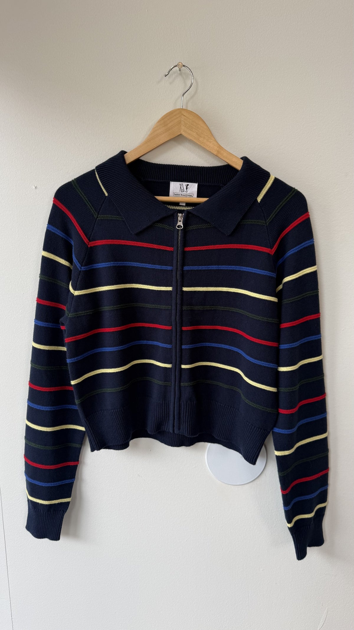 Striped Zip-Up Sweater