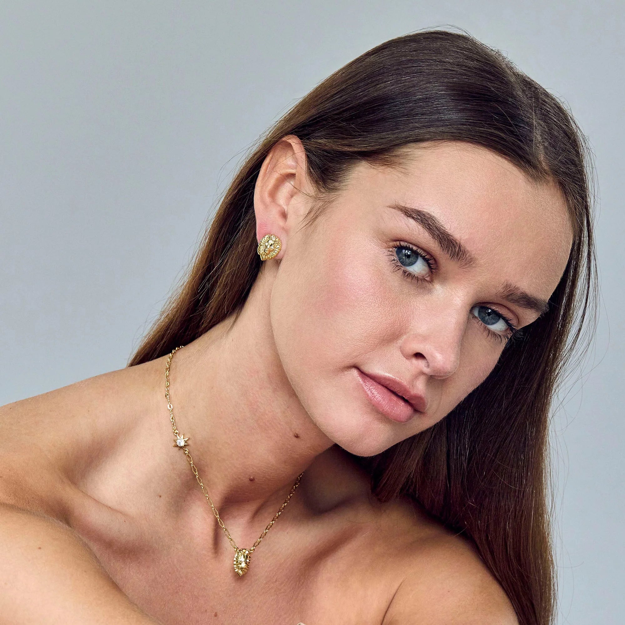 Leo Zodiac Stud Earrings