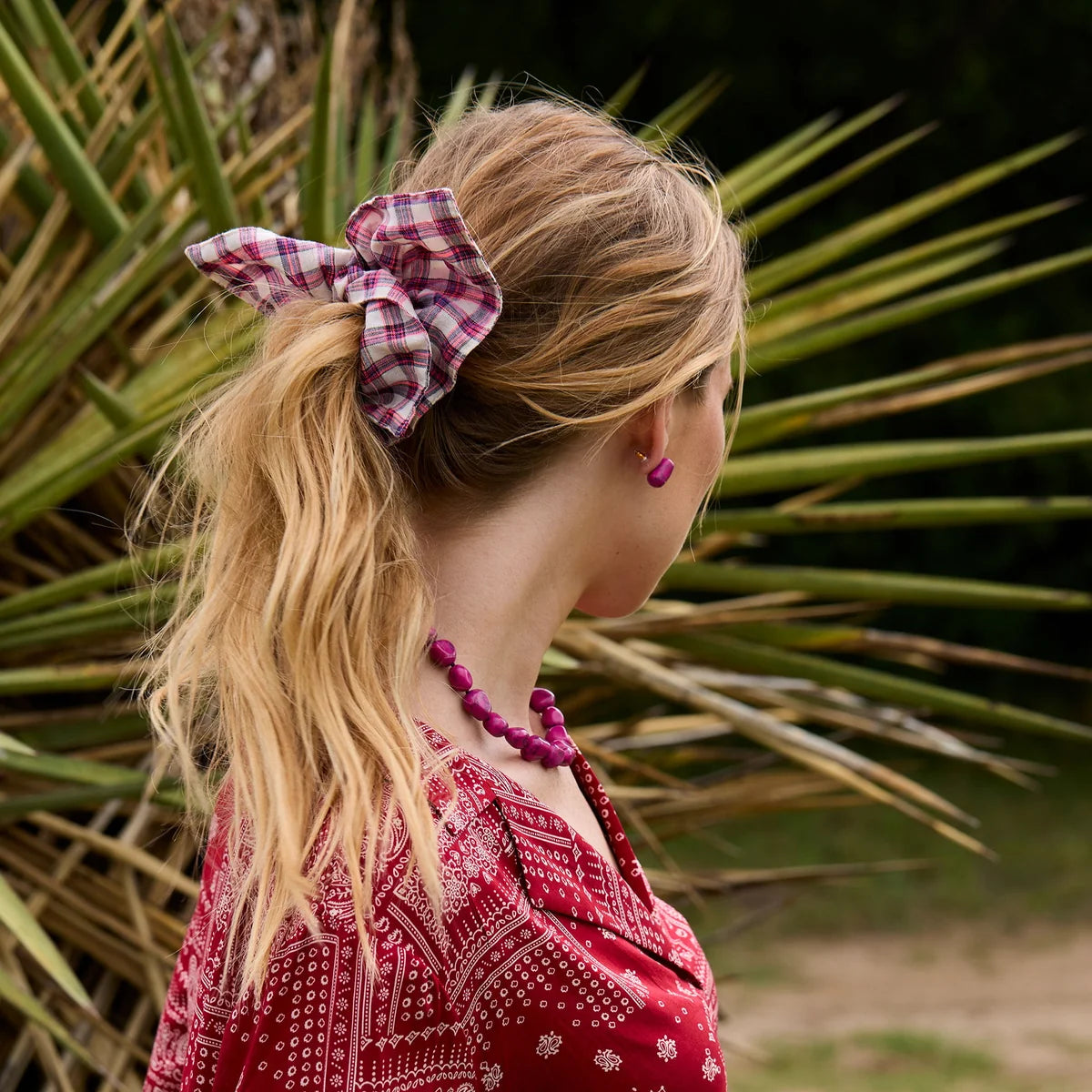 Wildberry Square Plaid Scrunchie