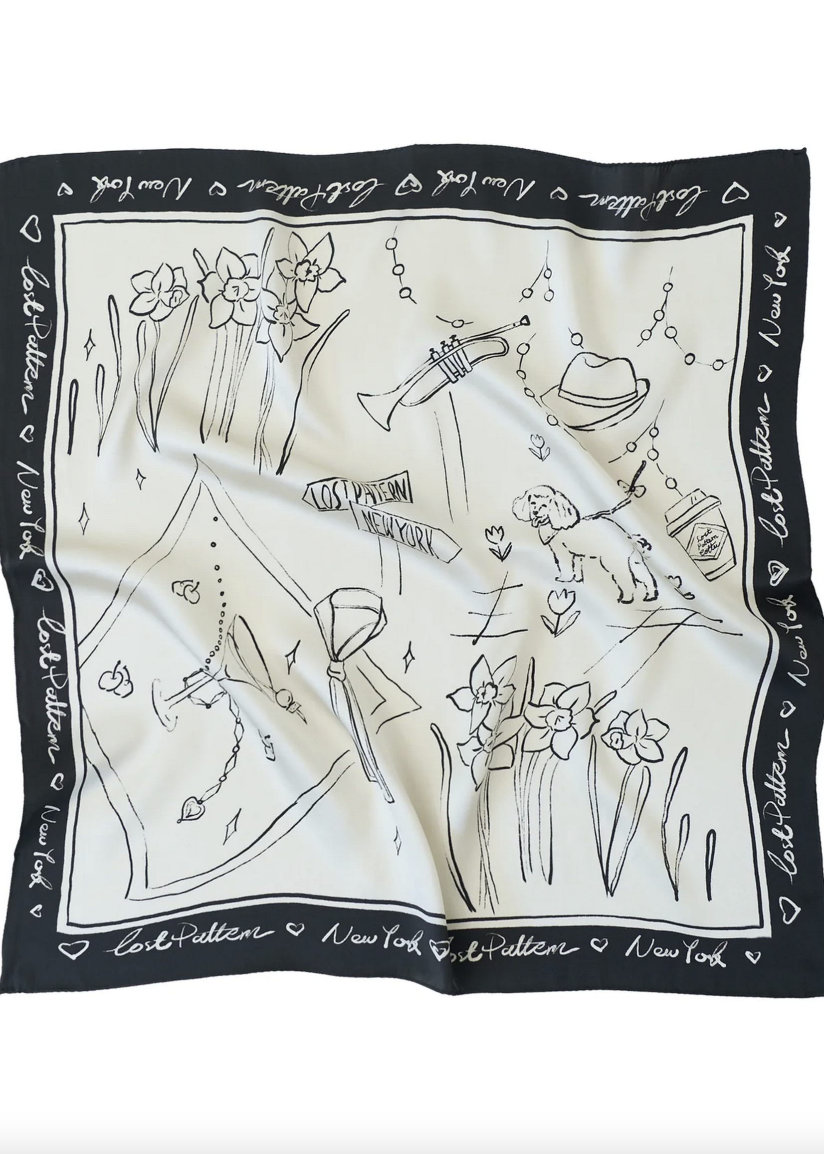 New York in Sketches Silk Scarf
