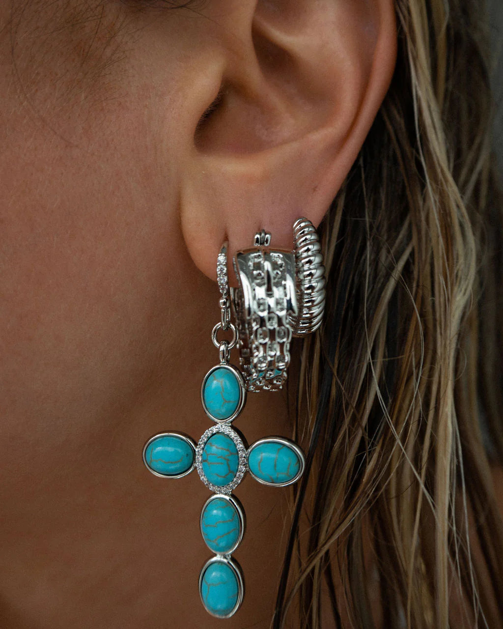 Ridged Marbella Hoops