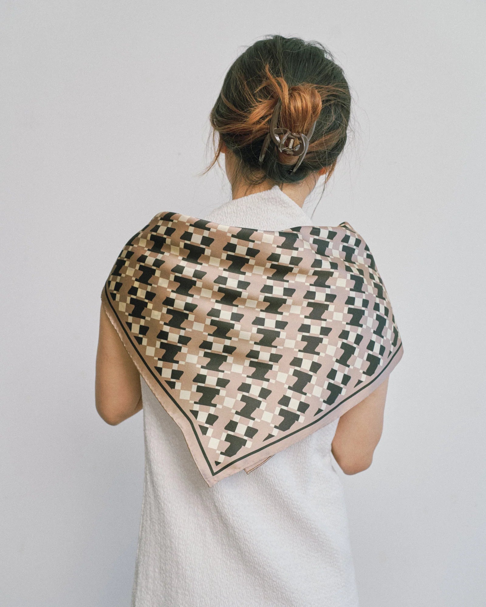 Houndstooth Moderne Silk Bandana