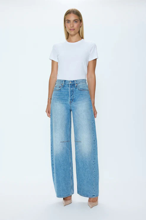 Sydney High Rise Bowed Linen Wide Leg