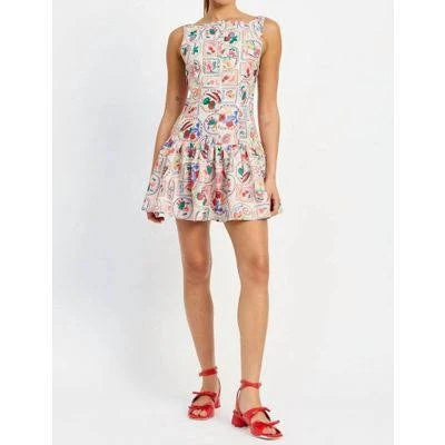 Boat Neck Mini Dress