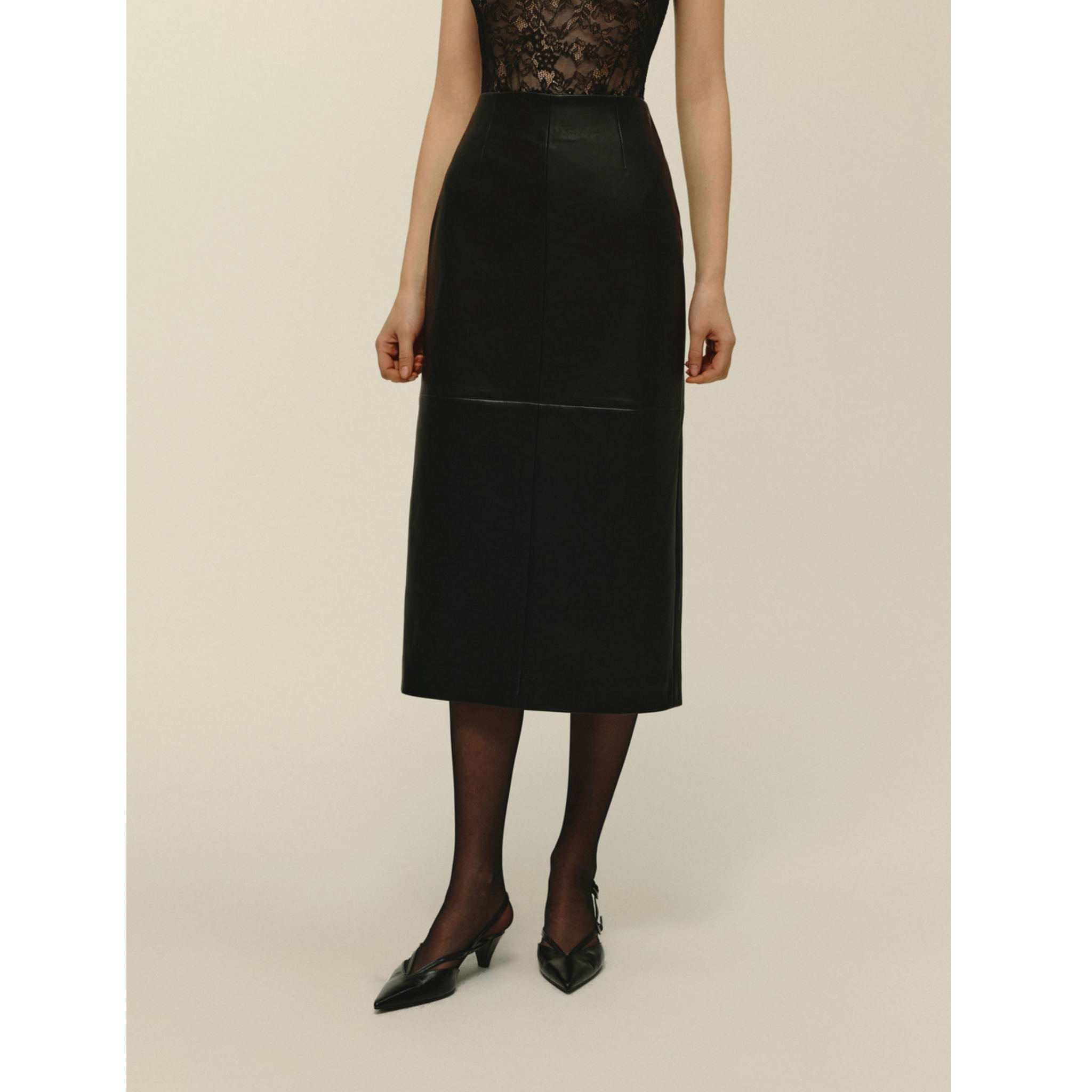 Leather Midi Skirt