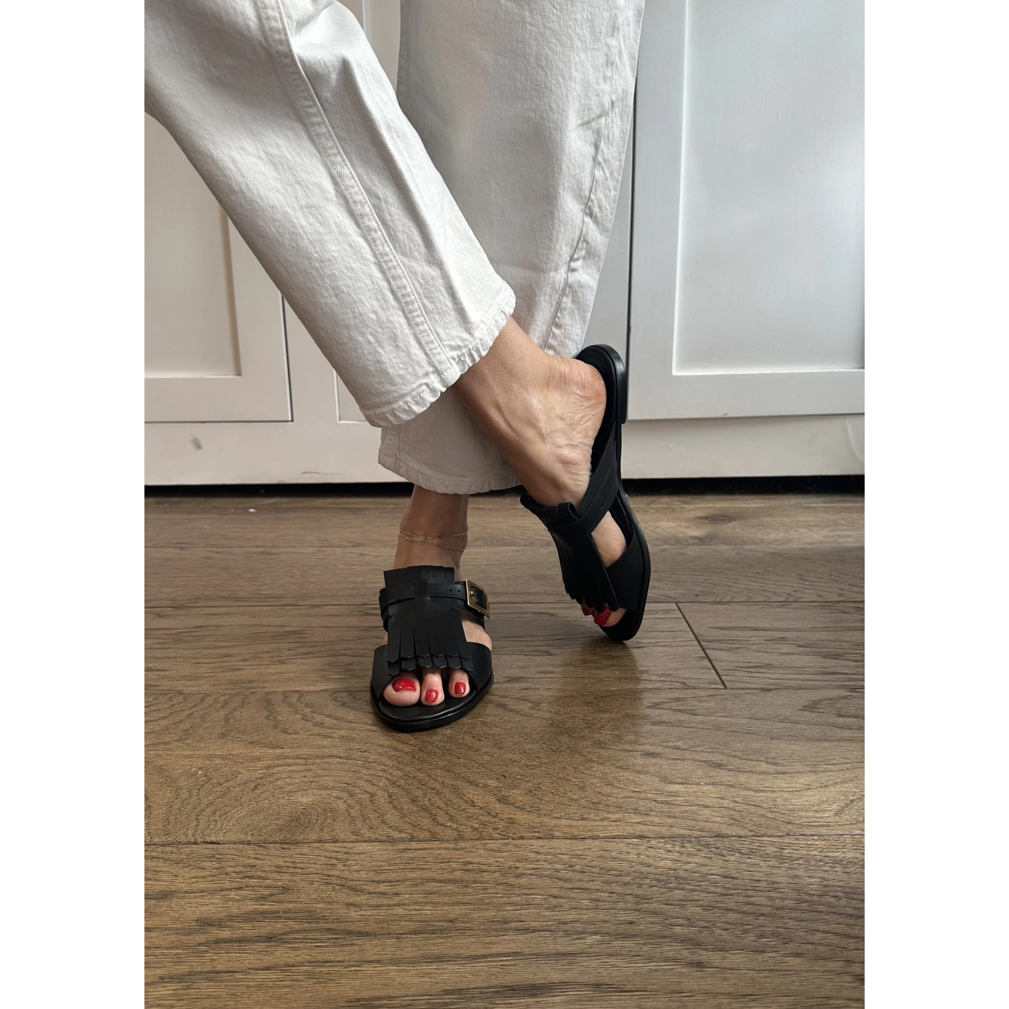 Slide Fringe Sandal