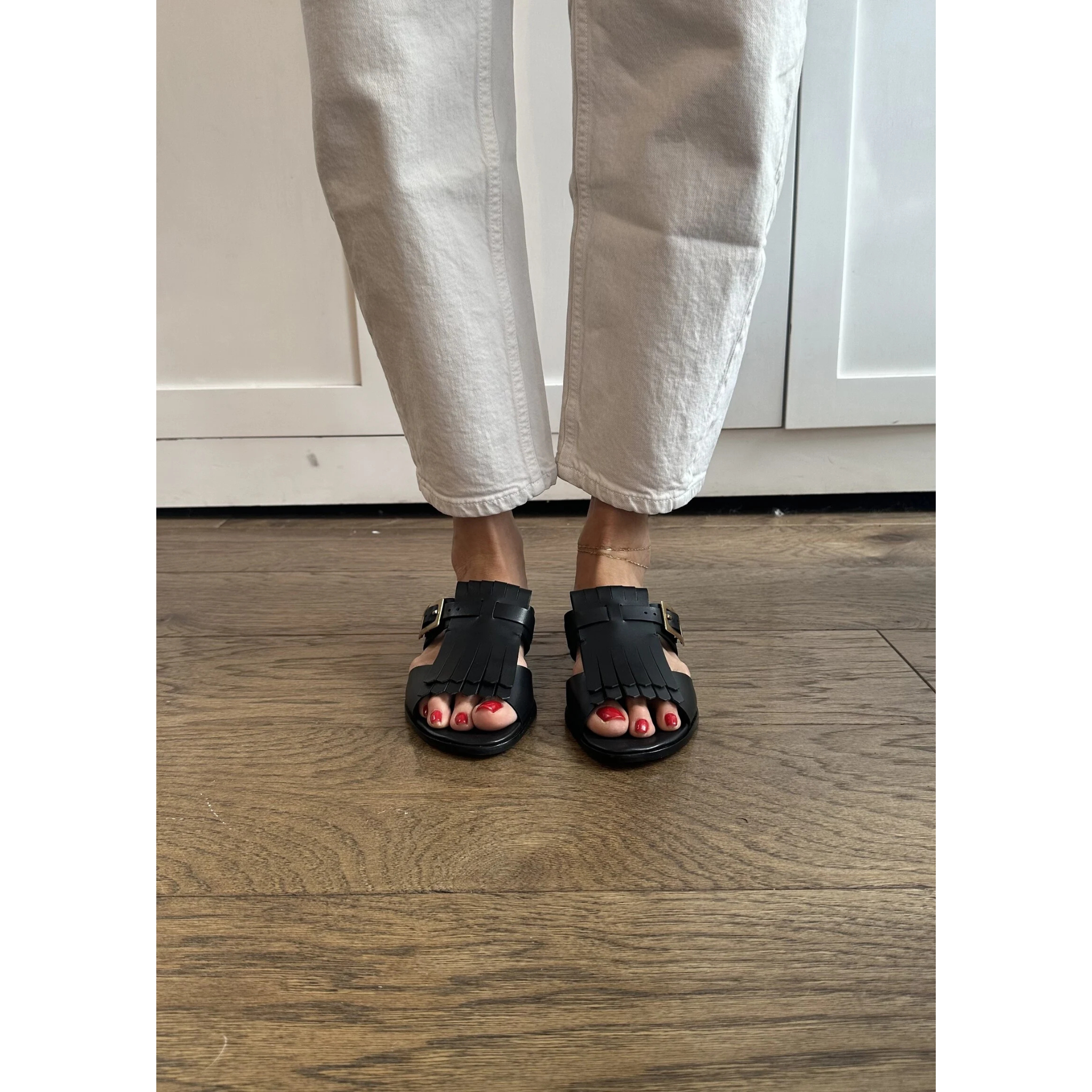 Slide Fringe Sandal