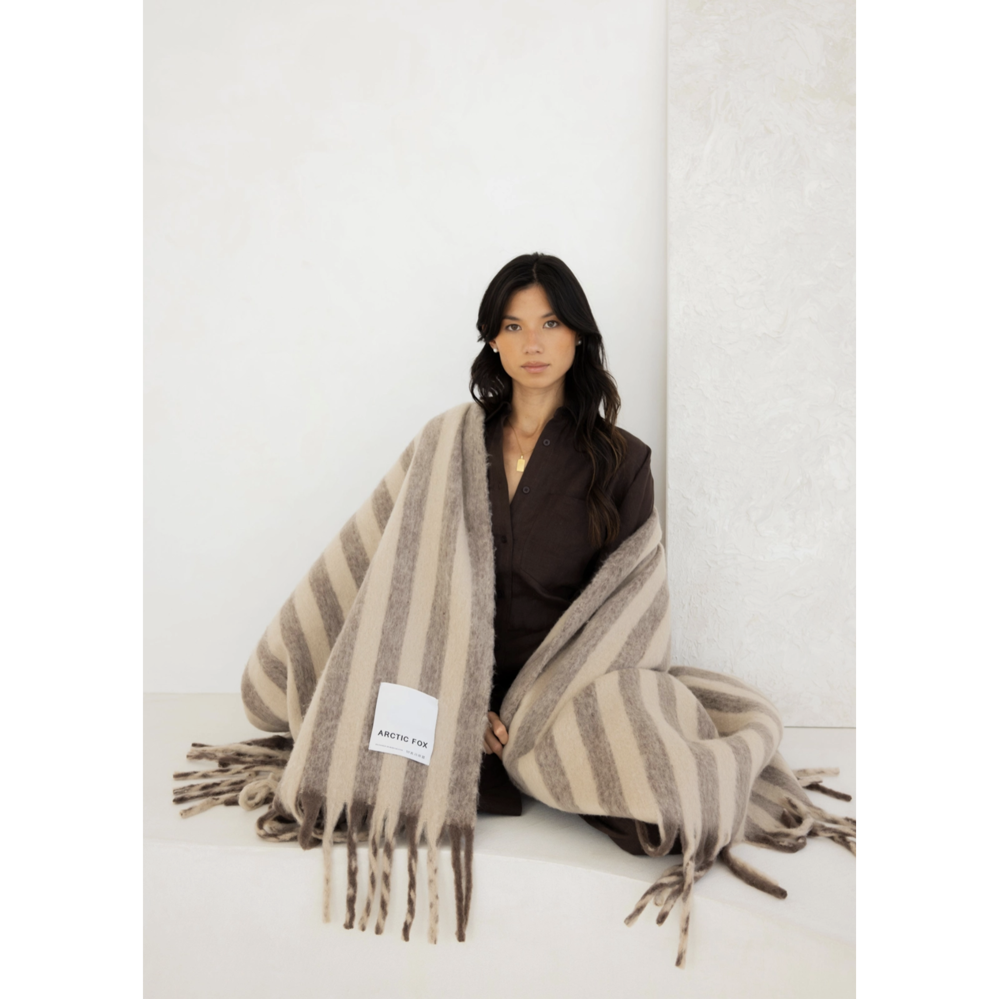 Wool Stripe Throw Blanket